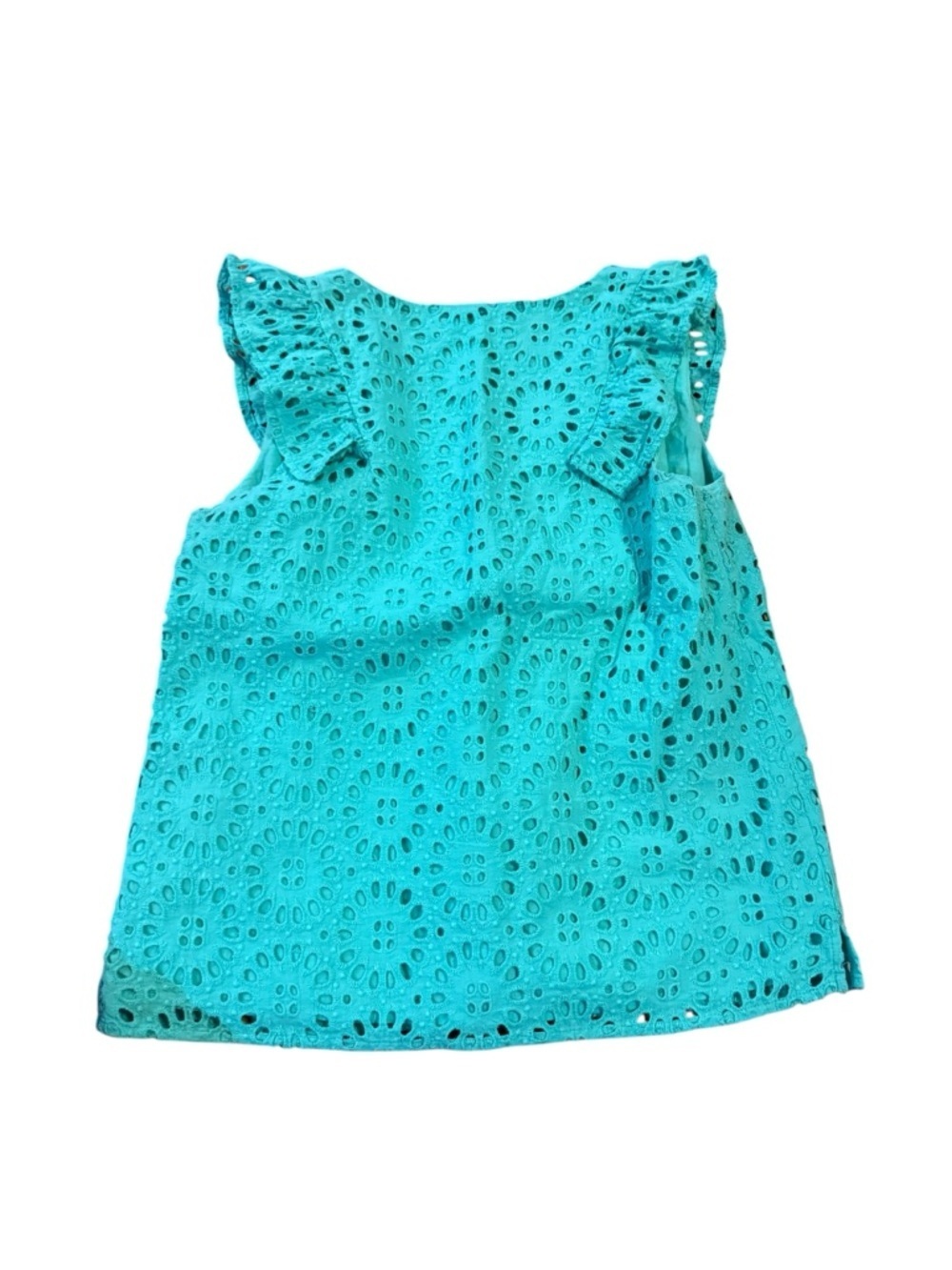 Lilly Pulitzer Turquoise Eyelet Ruffle Tank Top - Picture 3 of 3